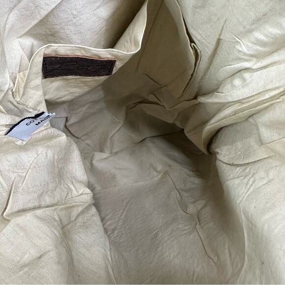 Raj | Handwoven Striped Tote Bag with Leather Straps | Multi Color - Picture 9 of 11